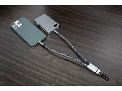 Ремешок-держатель для телефона с зарядным кабелем USB-C - USB-C «Lany Wristband Charge Eco», серый, фото 18