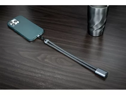 Ремешок-держатель для телефона с зарядным кабелем USB-C - USB-C «Lany Wristband Charge Eco», серый, фото 16