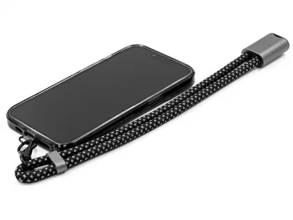 Ремешок-держатель для телефона с зарядным кабелем USB-C - USB-C «Lany Wristband Charge Eco», серый, фото 10