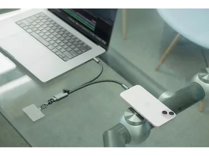 Ремешок-держатель для телефона с зарядным кабелем USB-C - USB-C «Lany Wristband Charge Eco», серый, фото 15