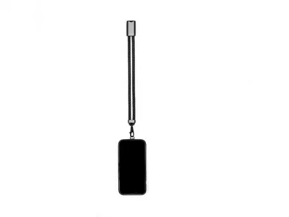 Ремешок-держатель для телефона с зарядным кабелем USB-C - USB-C «Lany Wristband Charge Eco», серый, фото 13