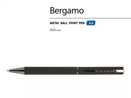Ручка металлическая шариковая «Bergamo», 0,7 мм, черная, фото 2