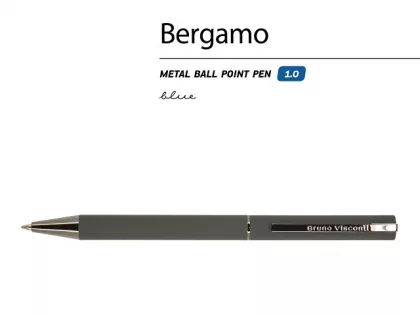 Ручка металлическая шариковая «Bergamo», 0,7 мм, серая, фото 2