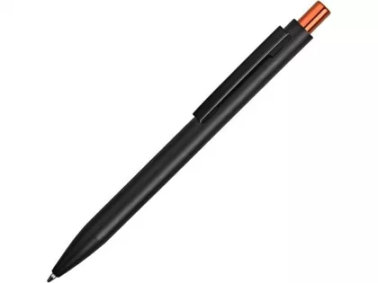 Ручка металлическая шариковая «Blaze» с цветным зеркальным слоем, черный/оранжевый, фото 3