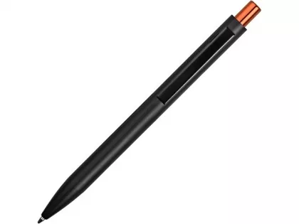Ручка металлическая шариковая «Blaze» с цветным зеркальным слоем, черный/оранжевый, фото 4