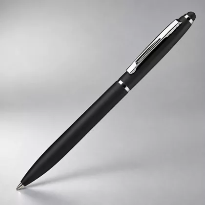 Ручка металлическая шариковая "Глори Софт" soft-touch, черный, фото 1
