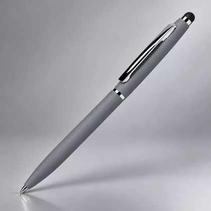 Ручка металлическая шариковая "Глори Софт" soft-touch, серый