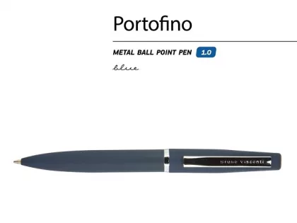Ручка металлическая шариковая "Portofino", софт-тач, 1.0 мм, синий, фото 3