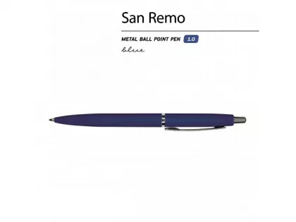 Ручка металлическая шариковая «San Remo», 1,0мм, синие чернила, ярко-синий, фото 3
