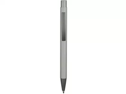 Ручка металлическая soft touch шариковая «Tender», серебристый/серый, фото 3