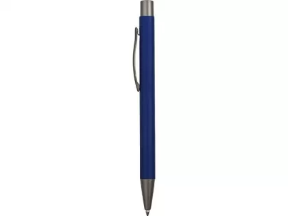 Ручка металлическая soft touch шариковая «Tender», синий/серый, фото 4