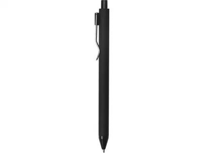 Ручка пластиковая шариковая "Clip", софт-тач, черный, фото 4