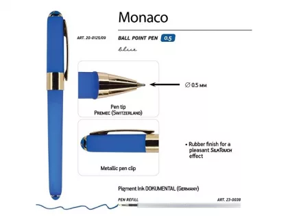 Ручка пластиковая шариковая «Monaco», 0,5мм, синие чернила, ярко-синий, фото 4