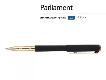 Ручка пластиковая шариковая "Parliament", 0,7 мм, синие чернила, черный/золотистый, фото 2