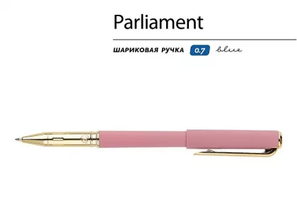 Ручка пластиковая шариковая "Parliament", 0,7 мм, синие чернила, розовый/золотистый, фото 2
