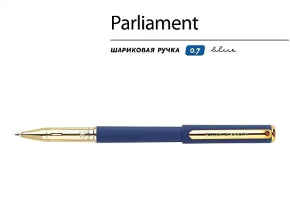Ручка пластиковая шариковая "Parliament", 0,7 мм, синие чернила, темно-синий/золотистый, фото 2