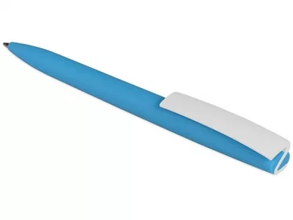 Ручка пластиковая soft-touch шариковая «Zorro», голубой/белый, фото 6