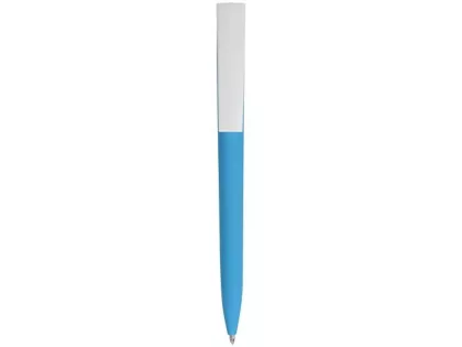 Ручка пластиковая soft-touch шариковая «Zorro», голубой/белый, фото 3