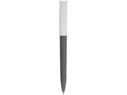 Ручка пластиковая soft-touch шариковая «Zorro», серый/белый, фото 3