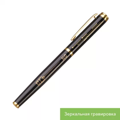 Ручка-роллер Соната (Sonata), черная/позолота, фото 5