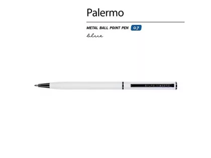 Ручка металлическая шариковая «Palermo», софт-тач, 0.7 мм, белая, фото 3