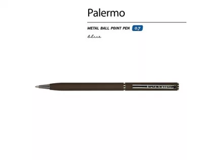 Ручка металлическая шариковая «Palermo», софт-тач, 0.7 мм, коричневая, фото 3