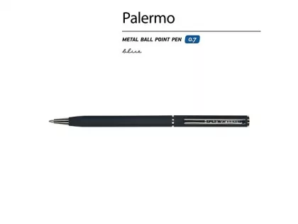Ручка металлическая шариковая «Palermo», софт-тач, 0.7 мм, сине-черная, фото 3