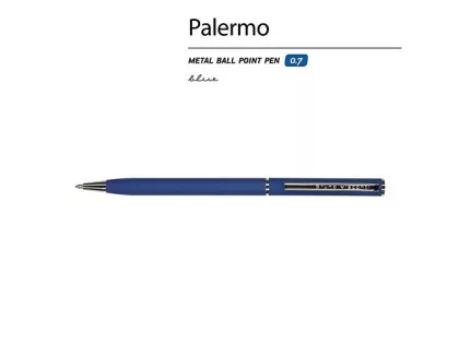 Ручка металлическая шариковая «Palermo», софт-тач, 0.7 мм, синяя, фото 3