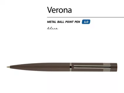 Ручка металлическая шариковая «Verona», софт-тач, 1.0 мм, коричневая, фото 3