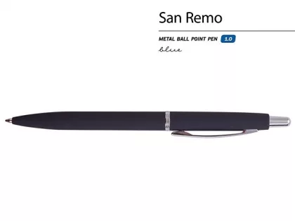 Ручка металлическая шариковая «San Remo», софт тач, 1.0 мм, графит, фото 3