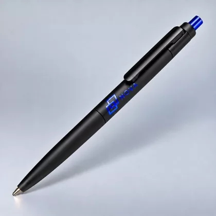 Ручка шариковая из пластика и металла "Шэдоу" soft-touch, черный/синий
