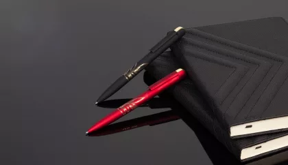 Ручка шариковая "Jupiter", покрытие soft touch, бордовый с золотом, фото 2