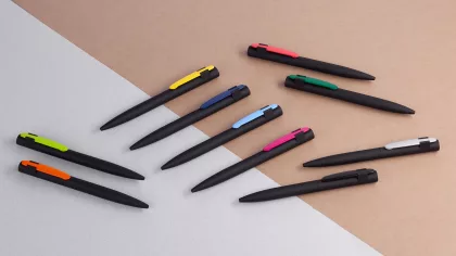 Ручка шариковая "Lip", покрытие soft touch, черный, фото 2