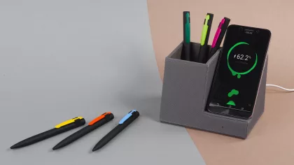 Ручка шариковая "Lip", покрытие soft touch, черный с оранжевым, фото 5