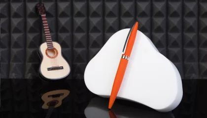 Ручка шариковая "Rocket", покрытие soft touch, оранжевый, фото 2