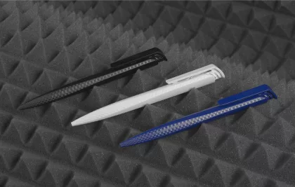 Ручка шариковая TRIAS CARBON, белый, фото 4