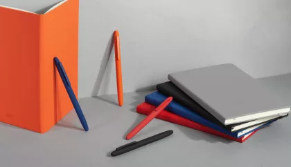 Ручка шариковая "Vega", покрытие soft touch, темно-синий, фото 5