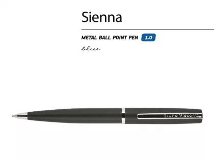 Ручка металлическая шариковая «Sienna», софт-тач, 1.0 мм, черная, фото 3