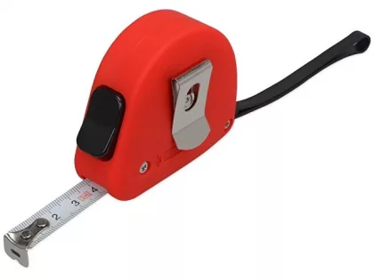 Рулетка 3м "Meter", софт-тач, красный, фото 3