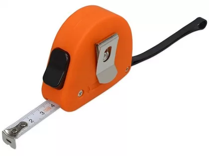 Рулетка 3м "Meter", софт-тач, оранжевый, фото 3