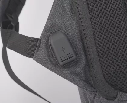 Рюкзак "City" с USB-разъемом, черный с коричневым, фото 5