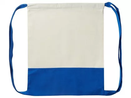 Рюкзак-мешок Cotton из хлопка 170 г, натуральный/синий, фото 5