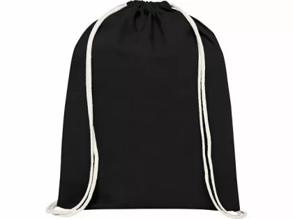 Рюкзак со шнурком Tenes из хлопка плотностью 140 г/м2, черный, фото 3