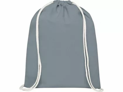 Рюкзак со шнурком Tenes из хлопка плотностью 140 г/м2, серый, фото 3