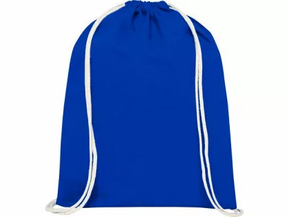 Рюкзак со шнурком Tenes из хлопка плотностью 140 г/м2, синий, фото 3