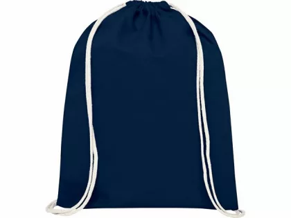 Рюкзак со шнурком Tenes из хлопка плотностью 140 г/м2, темно-синий, фото 3