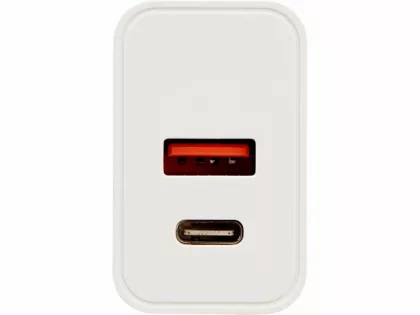 Сетевое зарядное устройство c выходами USB-A и USB-C «Recharger Pro», быстрая зарядка QC/PD, 30 Вт, белый, фото 3