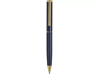 Шариковая металлическая ручка с золотистым слоем "Monarch Gold", темно-синяя, фото 4