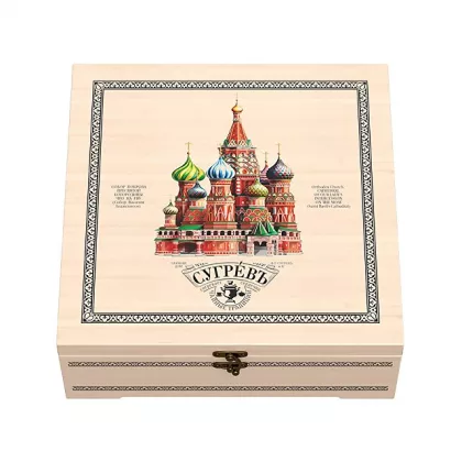 Шкатулка "Народы России": 7 купажей чая, матрешка ручной работы с мини-вареньем внутри, фото 4