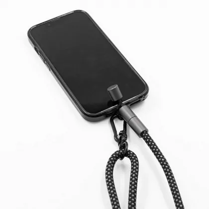 Шнурок-держатель для телефона с зарядным кабелем USB-C на USB-C/Lightning «Lany Eco Charge», серый, фото 7